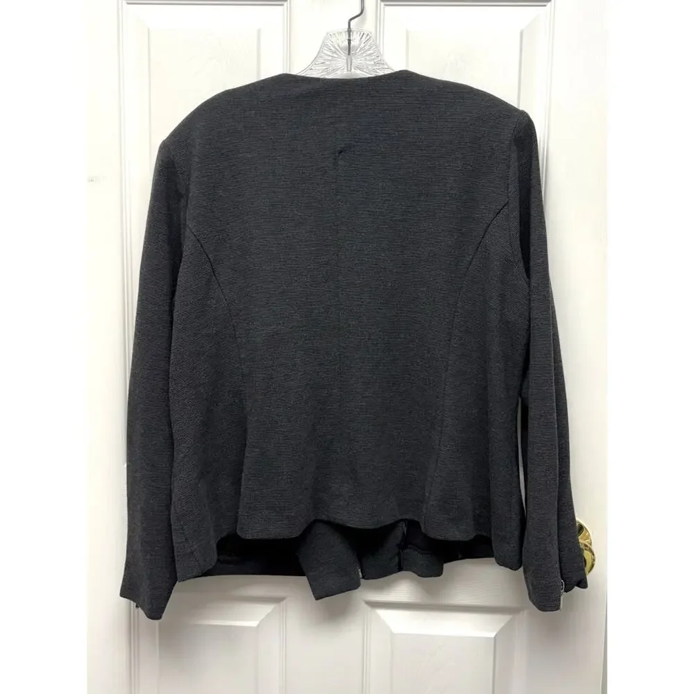 Roz & Ali Jacket Women’s 2X Charcoal Moto Ponte Knit Zipper Plus Size